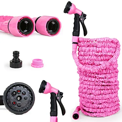 Grafner Flexischlauch 30 Meter - Gartenschlauch mit 3-fach Latexkern und 8-fach Soft-Multifunktionsbrause, extrem haltbar und platzsparend, ideal für Garten und Balkon.