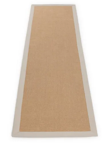 carpetfine Sisalteppich Läufer Taupe 60x180 cm handgewebt von carpetfine