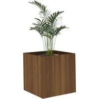 vidaXL Pflanzgefäß Braun Eichen-Optik 40x40x40 cm - Garten-Zubehör mit robustem Holzwerkstoff, ideal für Blumen und Pflanzen, bietet eine dekorative Lösung für Wohnzimmer, Schlafzimmer und Büros.