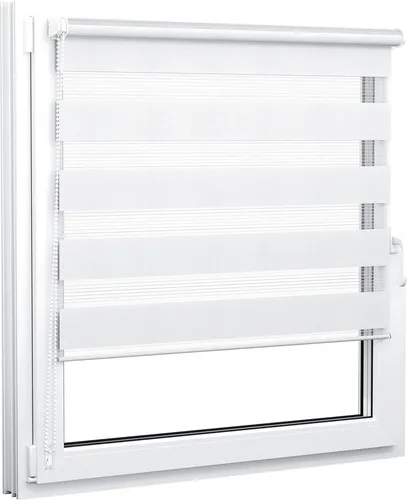 Jalousiescout Doppelrollo Klemmfix 32,5x130cm Weiß - Seitenzug- & Springrollos: Lichtdurchlässig und verdunkelnd, ideal für individuellen Sicht- und Sonnenschutz, ohne Bohren montierbar und perfekt für feuchte Räume.