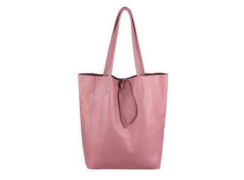 ITALYSHOP24 Schultertasche Made in Italy Damen Premium Leder SHOPPER Tasche HOBO Umhängetasche, Echtleder Business Bag leicht groß klassisch sicher geräumig Beutel