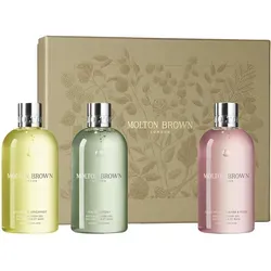 Molton Brown Floral & Green Körperpflegeset - Entdecke die florale und grüne Körperpflegeserie von Molton Brown! Mit 3 luxuriösen Bade- und Duschgelen, die deine Pflegeroutine bereichern und für ein einzigartiges Dufterlebnis sorgen. Ideal für erfrischende Momente!