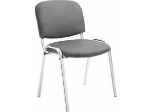CLP Stapelstuhl Ken - Bequemer Konferenzstuhl mit Kunstleder-Bezug - Bürostühle mit hochwertigem Kunstlederbezug, stabiler Chrom-Optik und bis zu 120 kg belastbar. Ideal für Konferenzen und Veranstaltungen, platzsparend stapelbar.