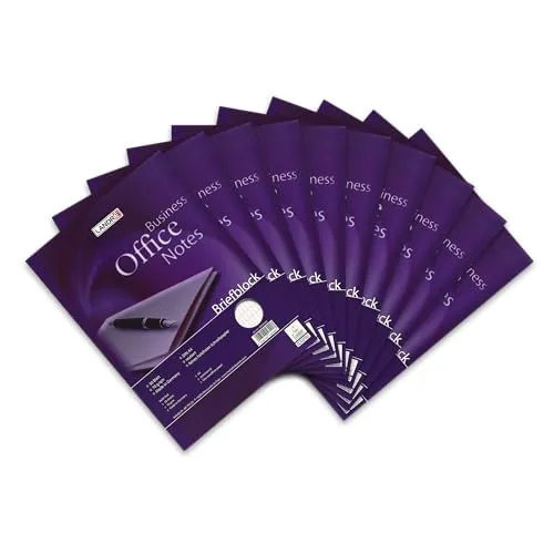 Landré Briefblock A4 rautiert, 50 Blatt,70 g/m² Papier, 10 Stück