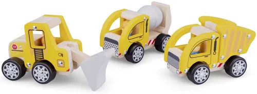 New Classic Toys 11948 Baufahrzeuge-3 Stück - Fahrzeug Spielsets für Kinder, fördert die Farbwahrnehmung und die Koordination, ideal für Kinder ab 3 Jahren, aus strapazierfähigem Material.