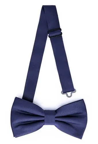 Ladeheid Elegante Herren Fliege - Hochwertig, Matt, Verstellbar, Perfekt für Hochzeit, Party, Büro. Ideal für Männer, Frauen, Teenager BMM (12cm x 6cm, Marineblau)