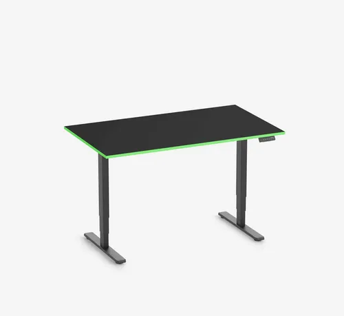 Ergolutions Schreibtisch FOKUS elektrisch höhenverstellbarer Gamingschreibtisch, 100 kg Traglast / Kollisionsschutz / 3-Fach-Memory / Timer