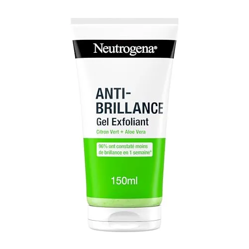 Neutrogena – Anti-Brillance Peeling-Gel (150 ml Tube) – Limette und Aloe Vera Gesichtspeeling – 96% haben weniger Glanz in 1 Woche festgestellt