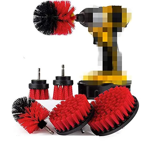 Stück steife Bürste Aufsatz Set/Spin Verschiedene Größen Bürste Power Scrubber/Bohrmaschine angetriebene Deckbürste/Entfernen von Algen, Schimmel und Moos von Gartenstatuen 6