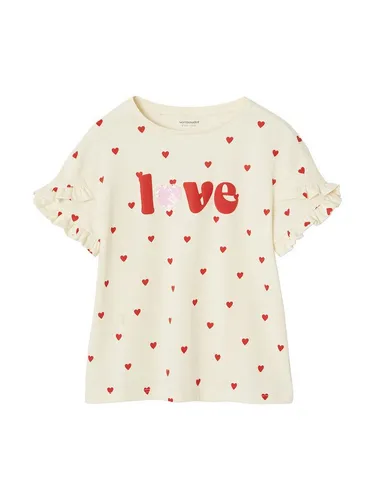 vertbaudet Kurzarmshirt T-Shirt Pailletten-Applikation