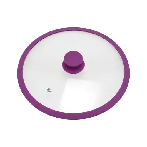 bremermann Glasdeckel mit Silikonrand für 28 cm Töpfe und Pfannen (Lila)