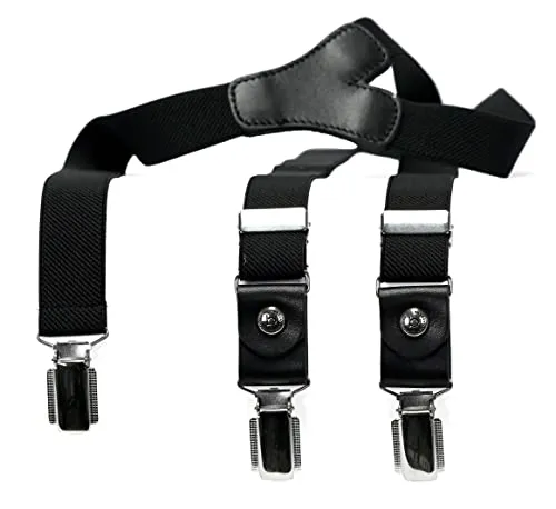 Bugatti Hosenträger 25 mm unifarben mit Leder-Rückenteil - Hochwertige Hosenträger für Herren mit strukturiertem Gummiband und elegantem Leder-Rückenteil, ideal für stilbewusste Männer zwischen 1,70 und 1,85 m.