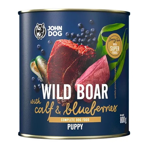 John Dog Berry Welpe Wildschwein Rindfleisch Beeren 800g Nassfutter Für Welpen