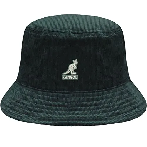 Kangol Cord Bucket Fischerhut Stoffhut Anglerhut Cordhut Baumwollhut Damen/Herren - Winter Herbst-Winter - L (58-59 cm) dunkeloliv