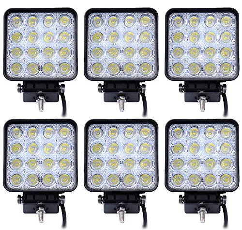 Greenmigo 6X 48W LED-Scheinwerfer,Arbeits- und Rückfahrscheinwerfer,12V/24V,Flutlicht-Reflektor,Arbeitslicht,SUV,UTV,ATV,Offroad-Arbeitsscheinwerfer,Zusatzscheinwerfer