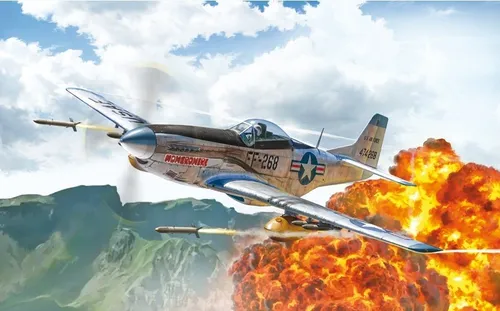ITALERI - North American F-51D Mustang Flugzeug aus dem Koreakrieg zum Zusamm...
