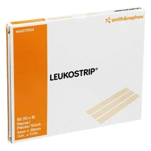 LEUKOSTRIP Wundnahtstreifen 4x38 mm 10X8 St - Mobilitätshilfen & Zubehör, hochwertige Wundnahtstreifen für eine sichere und hygienische Wundversorgung, ideal für die schnelle Erste Hilfe.