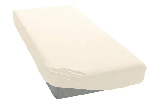 ESTELLA Fein-Jersey Spannbetttuch UNI Beige, 140 cm in beige von ESTELLA