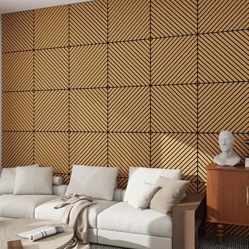 neu.holz 3D Wandpaneel Set »Vang«, 4-tlg, Eichenoptik, 60x60 cm