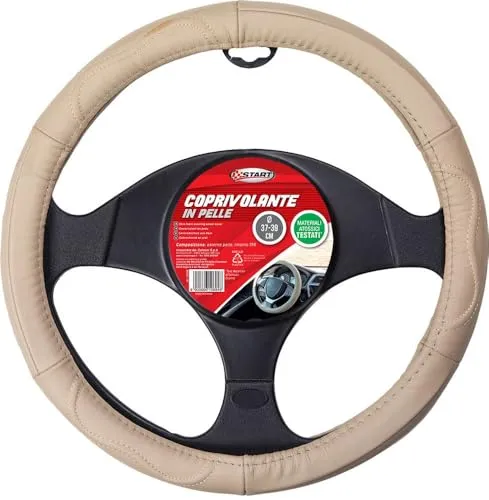 Start Autolenkradhülle Aus Beigefarbenem Leder Für Erwachsene, Comfort Safety, 37x39 Schutz, Universal