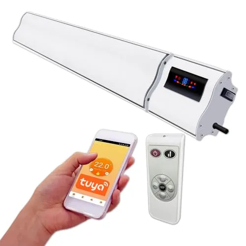 ElectricSun Infrarotheizung 1200W & 600W - Elektroheizkörper mit Thermostat und Smart Life App, ideal für Wand- und Deckenmontage. Effiziente Wärmeverteilung auf 94x15cm für gemütliche Räume.