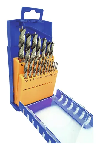 Fisch Holzspiralbohrer-Satz HS Set 19-teilig 1-10 mm - 19-teiliges Set für präzise Bohrungen in Holz, ideal für Hobby und Profis, inklusive Größen von 1 bis 10 mm.