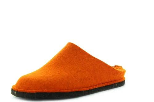 Haflinger Hausschuh Pantoffel Wollfilz Flair Soft, Größe: 38 EU, Farbe: Orange - Bequeme Hausschuhe aus 100% Schurwolle mit rutschfester Filzsohle, ideal für warme Füße und hohen Tragekomfort zu Hause.