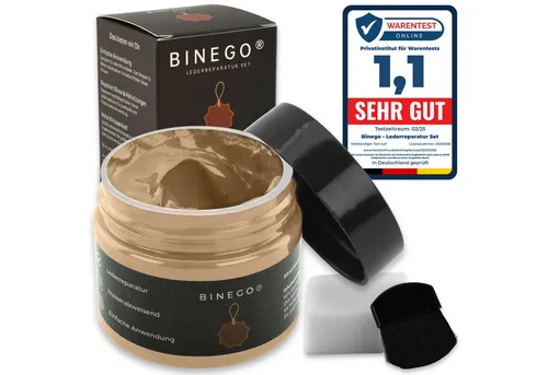 Binego Lederreparaturset - Flüssigleder für Autositz & Möbel - Autopflege & Motorradpflege – Ideal zur schnellen Reparatur von Kratzern, Rissen und Verfärbungen in Leder und Kunstleder, sorgt für neuen Glanz und Wertsteigerung Ihres Fahrzeugs oder Möbel.