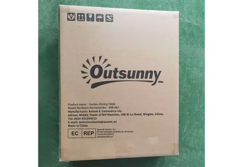 MC Star Wetterfester Gartentisch mit Schirmloch – 76x76 cm Schwarz