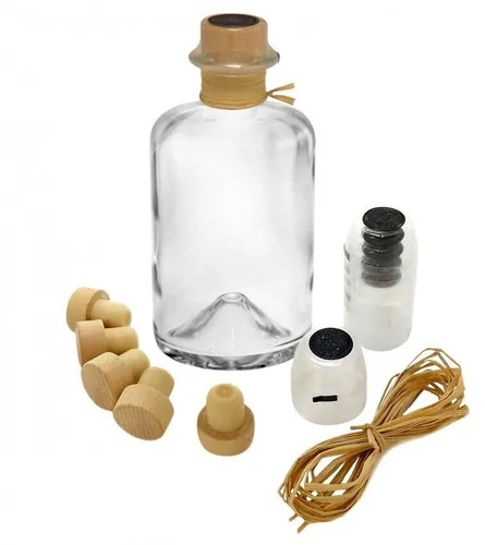 3x Profi Set Apothekerflaschen leer 500 ml Glasflaschen mit Kapsel Korken Bast