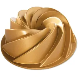 Nordic Ware Backform Aluminium Gold 26cm 80677 - Guglhupfformen aus Gussaluminium, ideal für elegante Backkreationen mit 10-Tassen-Kapazität und hitzebeständig bis 400 Grad.