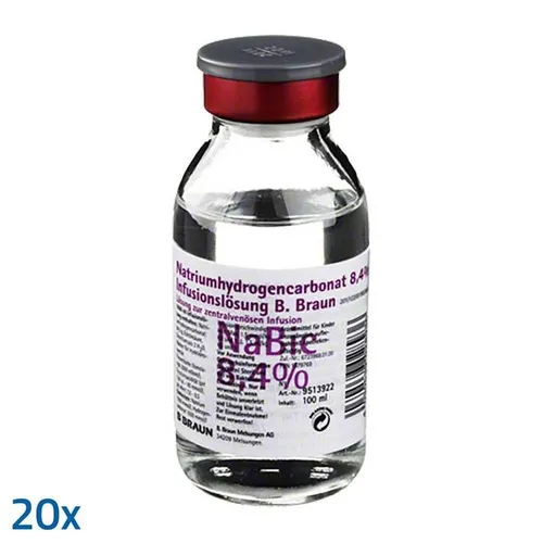 Natriumhydrogencarbonat B.Braun 8,4% Glas · 20X100 ml · PZN 01579781