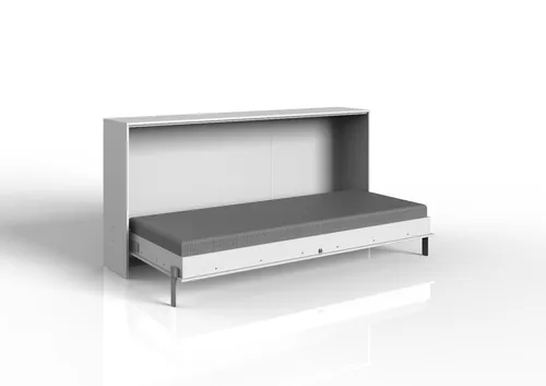 Mid.you Schrankbett Wimex Juist - Weiß, 90x200 cm - Praktisches Schrankbett in Weiß für kleine Räume, verwandelt sich tagsüber in Stauraum und nachts in eine komfortable Schlafgelegenheit. Ideal für Jugend- oder Gästezimmer.