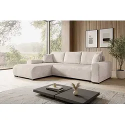 Xxxl Ecksofa Nelly, Creme, 3-Sitzer mit Schlaffunktion von storez24