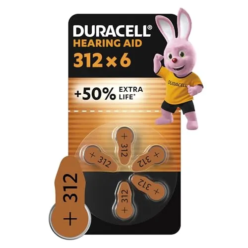Duracell Hörgerätebatterien Typ 312 (6er-Pack) von Duracell