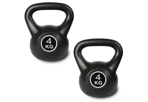 HAC24 Kettlebell Kugelhantel Schwunghantel Rundgewicht Fitness Kugelgewicht, 4kg Schwarz