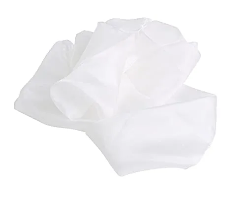 Unbekannt Seidentuch P08, 90x90 cm weiß in weiß von Unbekannt