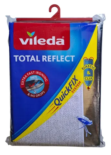 Vileda Bügeltischbezug Total Reflect Plus - Universal Bügelbrettbezug mit Quick-Fix-System für einfaches Anbringen, ideal für Bügeltische von 38-45 cm Breite und 120-130 cm Länge.