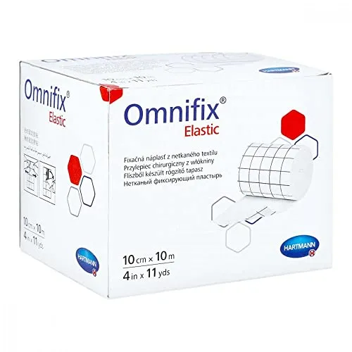 Omnifix Elastic 10cmx10M - Hautfreundliches Fixiervlies - Arzneimittel: Hypoallergenes Fixiervlies für komfortable Verbandfixierung, ideal für empfindliche Haut und extrem luftdurchlässig.