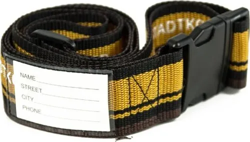 Hauptstadtkoffer Kofferband gelb-braun Koffergurt Reisekoffer Zubehör Gepäckgurt