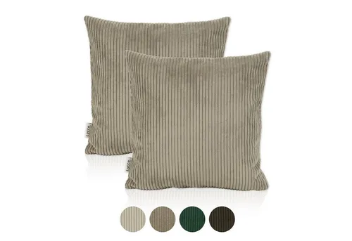 Lycce Dekokissen Kissenbezug 2er Set CORD Stoff (50 x 50 cm) - made in EU