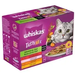 Whiskas 1+ Tasty Mix Empfehlung vom Chef in Sauce Multipack 1 Packung (60 x 85 g)