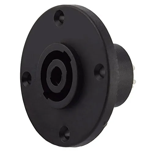 BestPlug Stereo Audio PA Speakon Einbau-Buchse weiblich 4pol rund groß, Schwarz