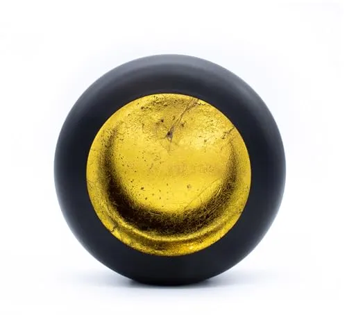 Deko Kerzen Schale 20 cm - schwarz matt - innen Gold - Windlicht im orientalischen Design - Tisch Deko Laterne Kerzen Halter Lichtschale marokkanisch