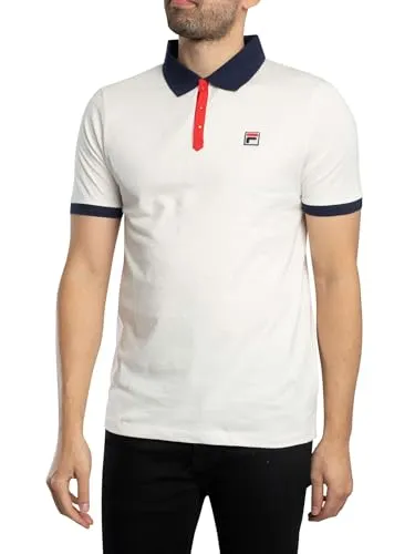 FILA Herren Panatta 2 Poloshirt, Gardenia/Navy/Red, XL von FILA