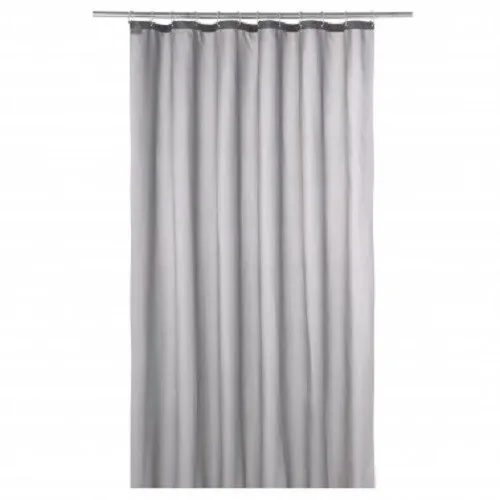 Duschvorhang, Wannenvorhang inkl. 12 Plastikringe, ca. 180 x 200 cm, uni grau