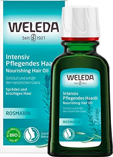 Weleda Nourishing Hair Oil With Rosemary 50 ml - Haaröl für gesunde Kopfhaut und glänzendes Haar, ideal für sprödes und brüchiges Haar. Enthält Rosmarinöl und natürliche Extrakte für intensive Pflege und Schutz vor Umwelteinflüssen.