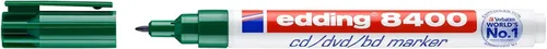edding 8400 Permanentmarker CD-Marker grün - Permanent-Marker für CD-Rohlinge mit lichtbeständiger und wischfester Pigmenttusche, ideal für dauerhafte Beschriftungen.