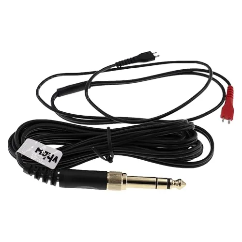 vhbw Audio AUX Kabel kompatibel mit Sennheiser HD 414, HD 414 SL, HD 420, HD 420 SL Kopfhörer - Audiokabel 3,5 mm Klinkenstecker auf 6,3 mm, Schwarz