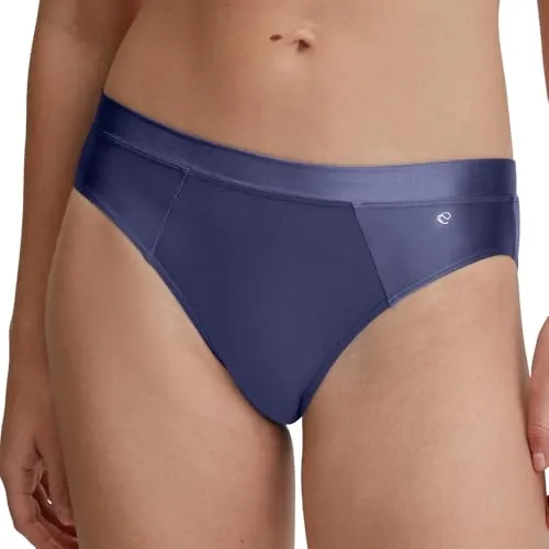 CALIDA Cate Slip Damen, Satin-Blende, weich und feminin in Cobalt Blue 48-50 - Klassischer Slip mit eleganter Satin-Blende. Hergestellt aus hochwertiger Supima-Baumwolle und Elasthan für optimalen Tragekomfort und perfekten Sitz.